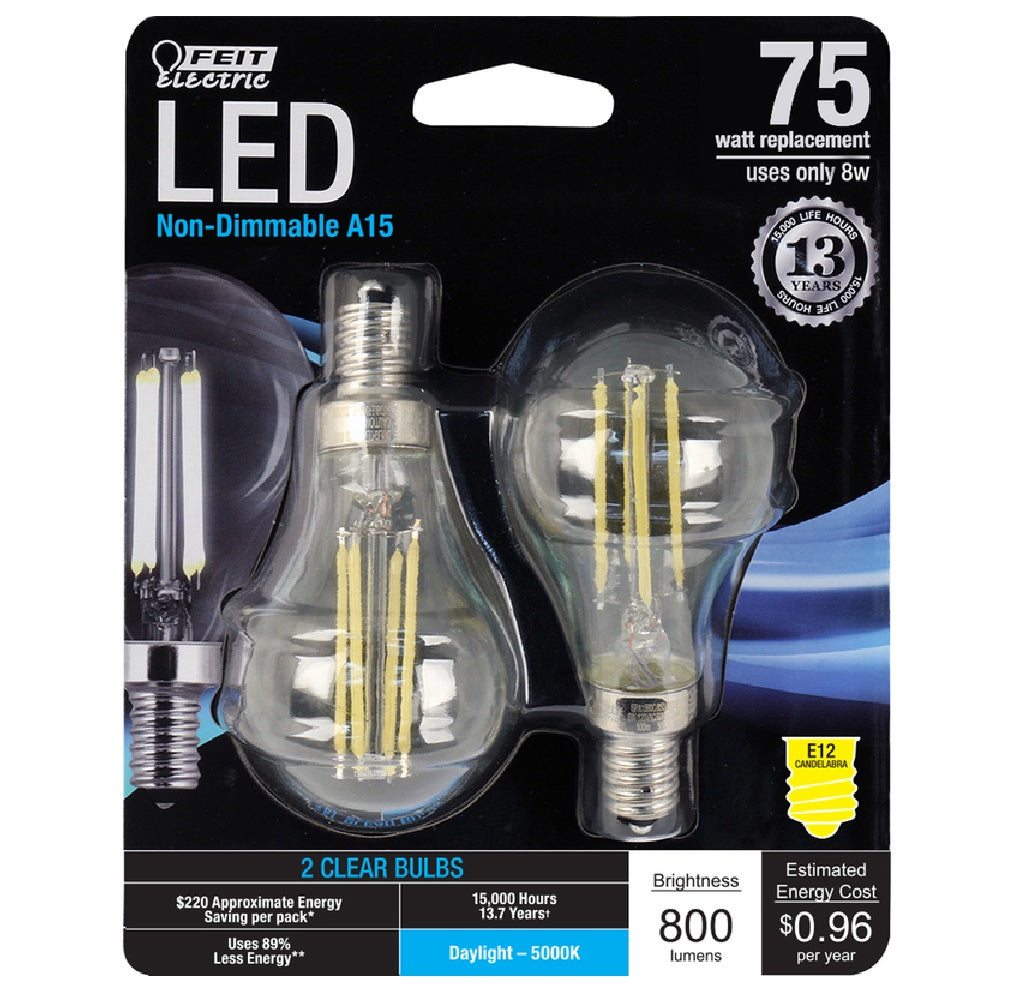 Feit Electric BPA1575C850FIL2 A15 E12 Filament LED Bulb, Daylight