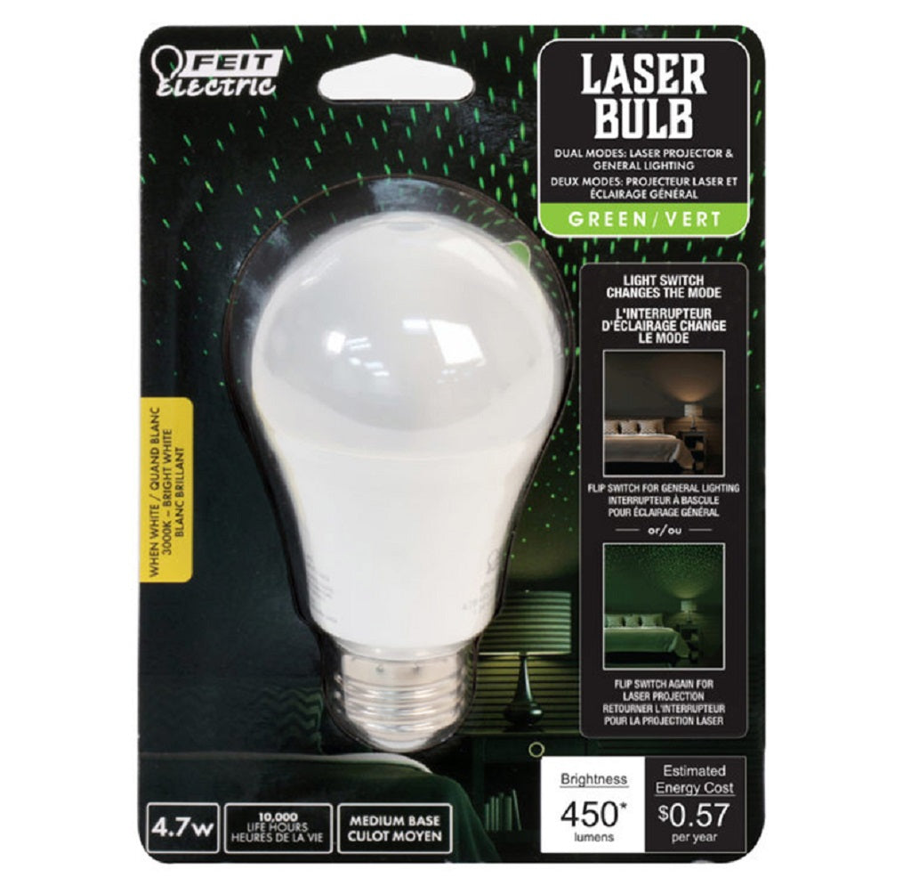 Feit Electric BPA19/GLASE/LED Non-Dimmable LED Laser Bulb, 4.7 W