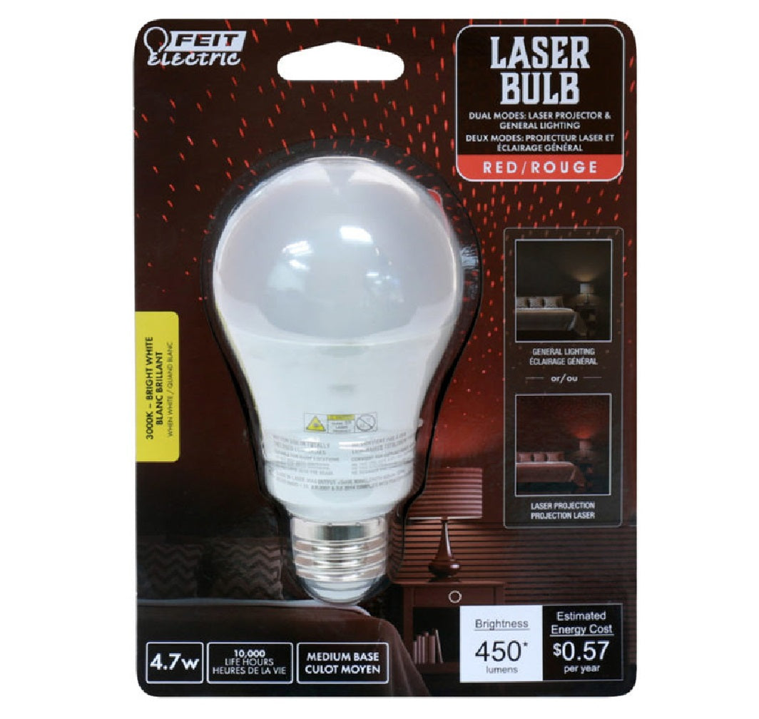 Feit Electric BPA19/RLASERLED Non-Dimmable LED Laser Bulb, 4.7 W