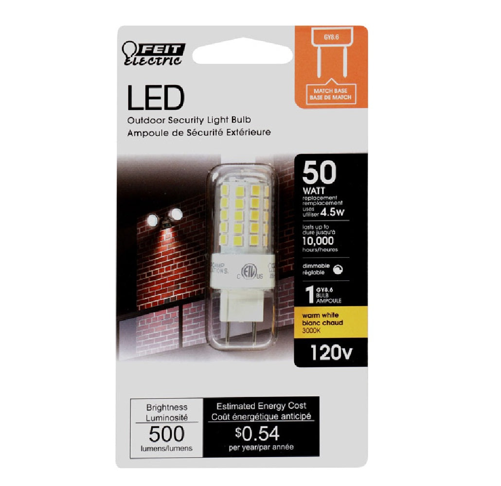 Feit Electric BP50G8.6/830LED Specialty GY8.6 LED Bulb, 4.5 Watts