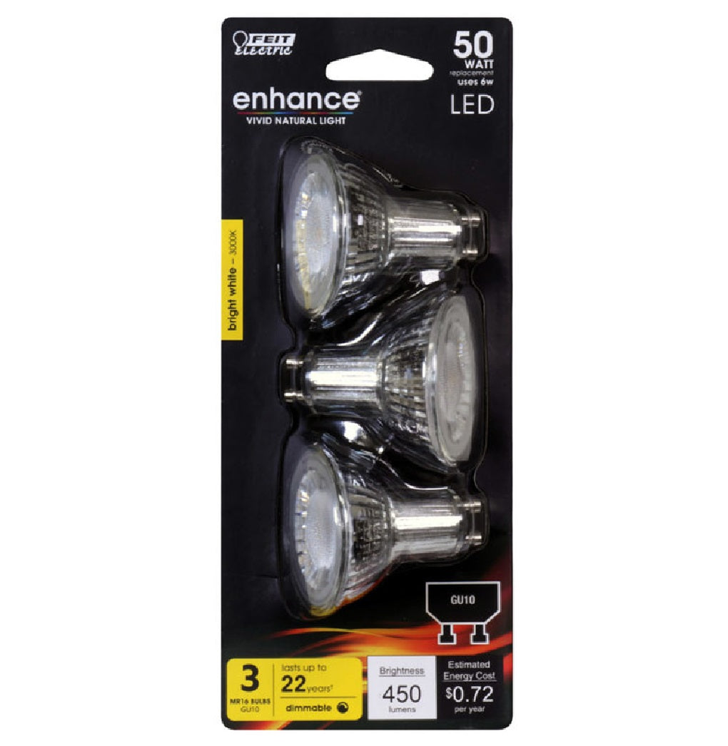 Feit Electric BPMR16GU10500930CA/3 Enhance Dimmable LED Bulb, 6 W