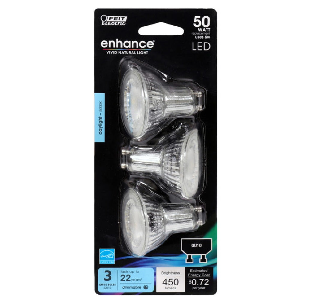 Feit Electric BPMR16GU10500950CA/3 Enhance Dimmable LED Bulb, 6 W