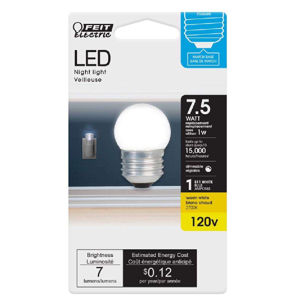 Feit Electric BP71/2S/W/LED Dimmable LED Nightlight Bulb, 7.5 W