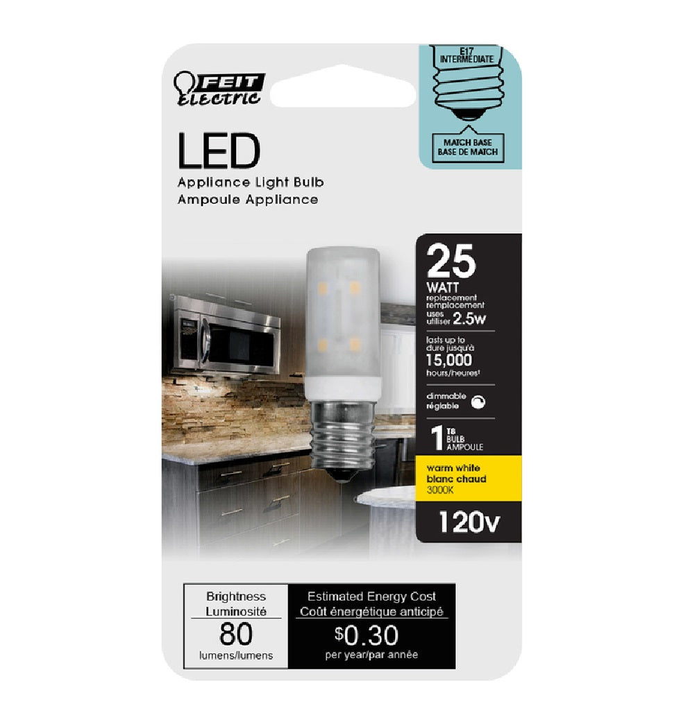 Feit Electric BP25T8N/SU/LED T8 LED Bulb, 2.5 Watts