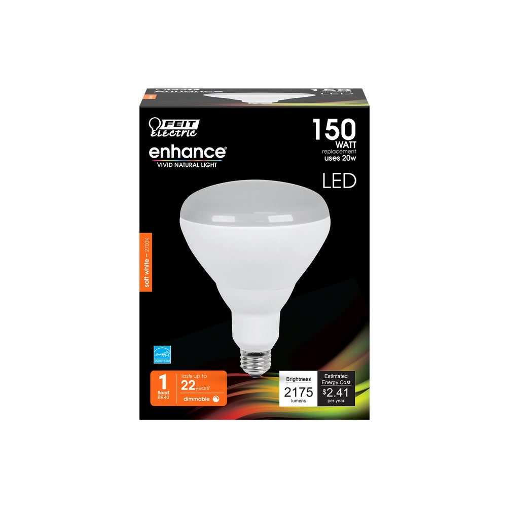 Feit Electric BR40DM2175927CA BR40 LED Bulb, 20 Watts, 120 Volt