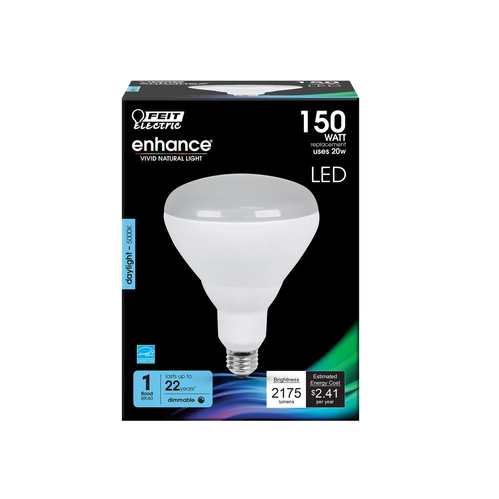 Feit Electric BR40DM2175950CA BR40 LED Bulb, 20 Watts, 120 Volt