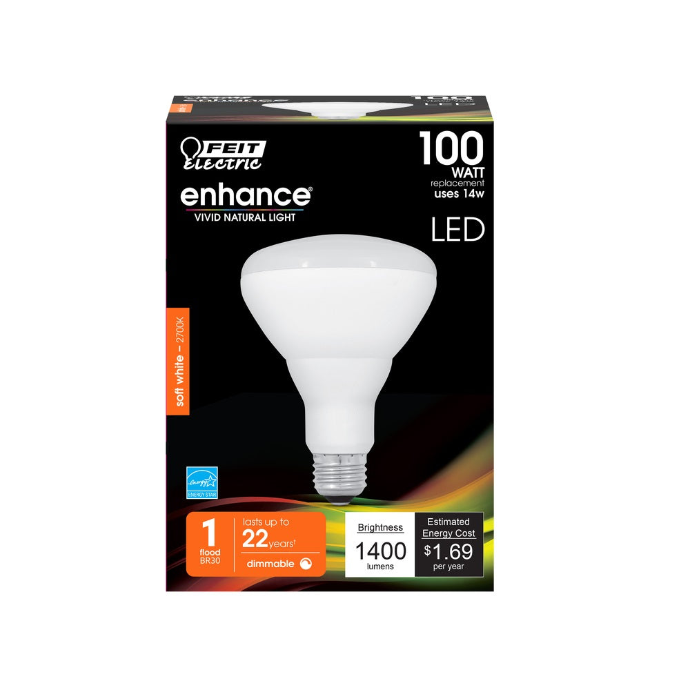 Feit Electric BR30DM1400927CA LED Bulb, 14 Watts, 120 volt