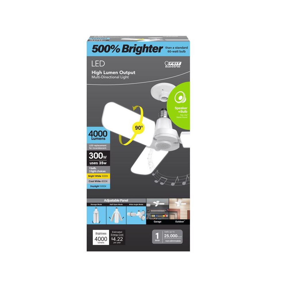 Feit Electric BTADJ40003CCTLE LED Speaker Light Bulb, 35 Watts