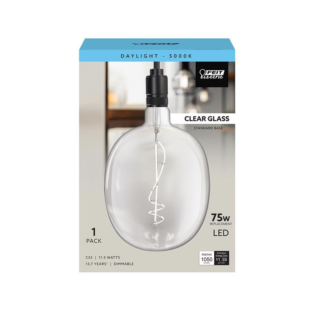 Feit Electric C53/7/CL/950CA Filament LED Bulb, 11.5 Watts, 120 Volt