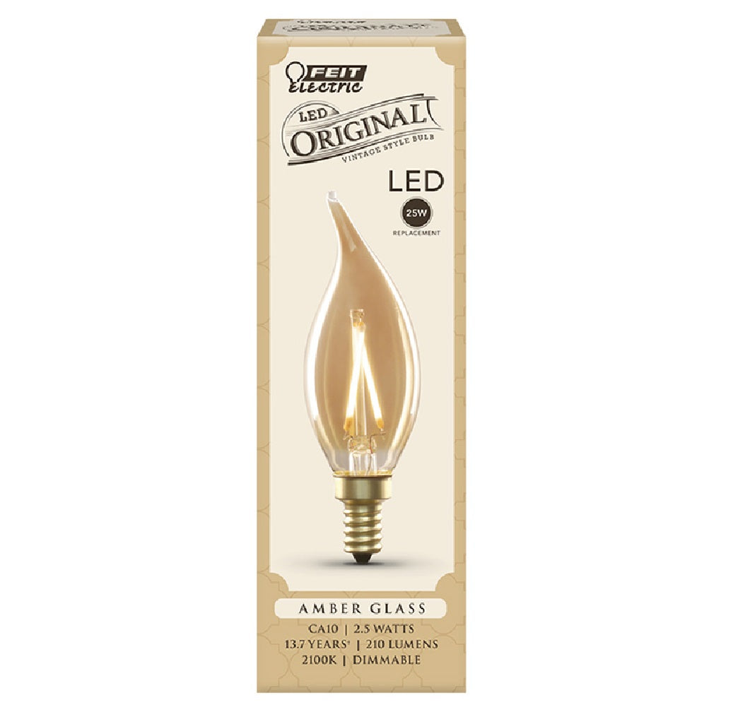 Feit Electric CFT/VG/LED Original Vintage LED Light Bulb, Amber, 120 V