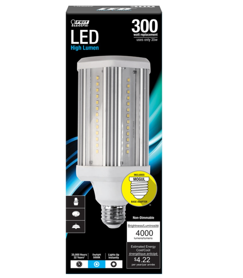 Feit Electric C4000/5K/LEDG2 A23 LED Bulb, 300 Watts, 120 Volt