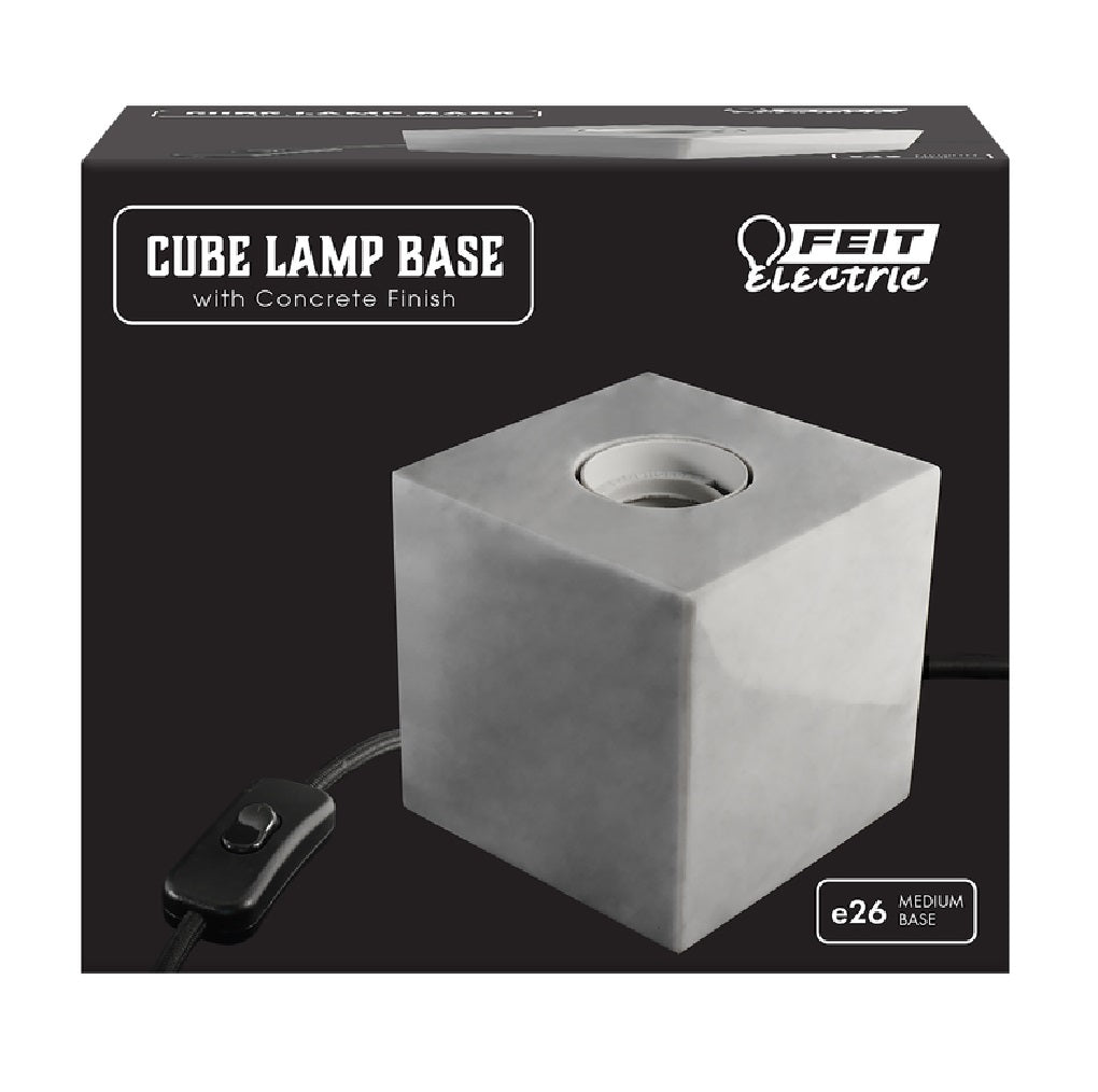 Feit Electric CUBE1 Cube Lamp Base, Beige/White, Concrete