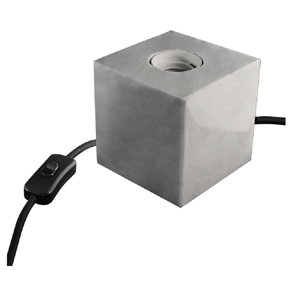 Feit Electric CUBE1 Cube Lamp Base, Beige/White, Concrete