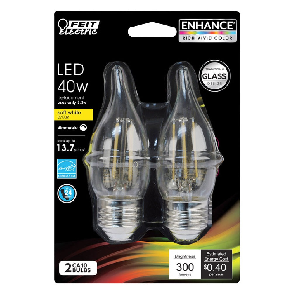 Feit Electric EFC40927CAFL2RP Enhance Dimmable Decorative LED Bulb, 3.3 W