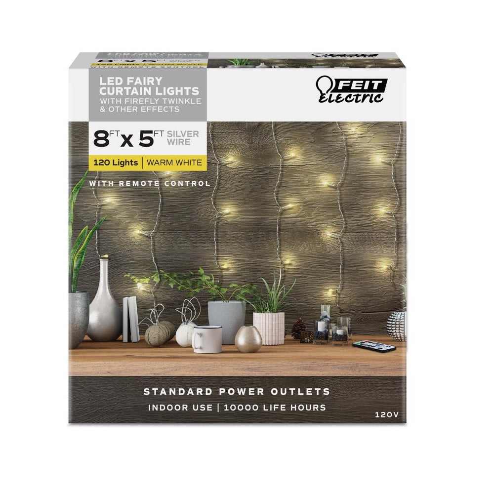 Feit Electric FY8-120/CURTAIN LED String Lights, 2.7 Watts, 120 Volt