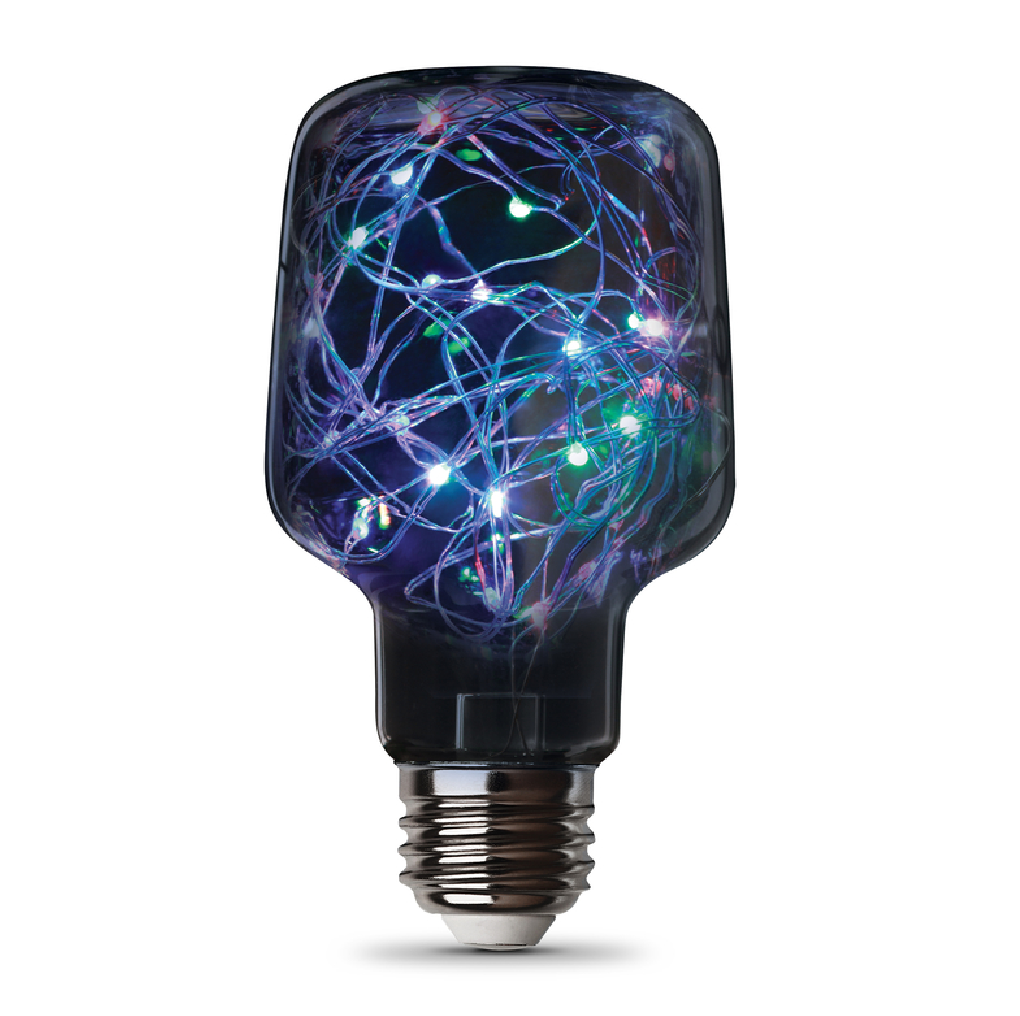 Feit Electric FY/NP/RGB/LED Non-Dimmable LED Fairy Bulb, Clear, 1 W
