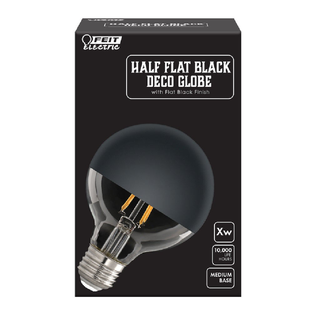 Feit Electric G2540/BLK827FIL Half Flat Black Deco Globe LED Bulb, 40 W