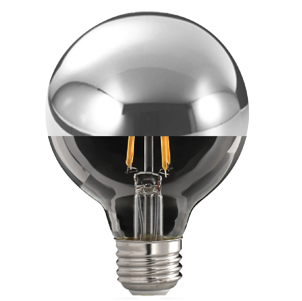 Feit Electric G2540/CHR827FIL Half Chrome Deco Globe LED Bulb, 40 W