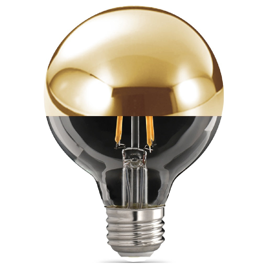 Feit Electric G2540GOLD827FIL Half Chrome Deco Globe LED Bulb, 40 W