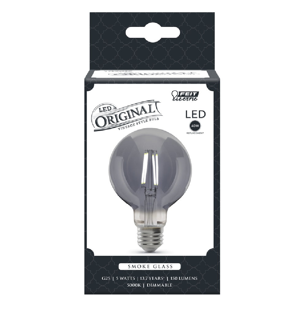 Feit Electric G25/SMK/VG/LED Original Vintage G25 Filament LED Bulb, 5 W