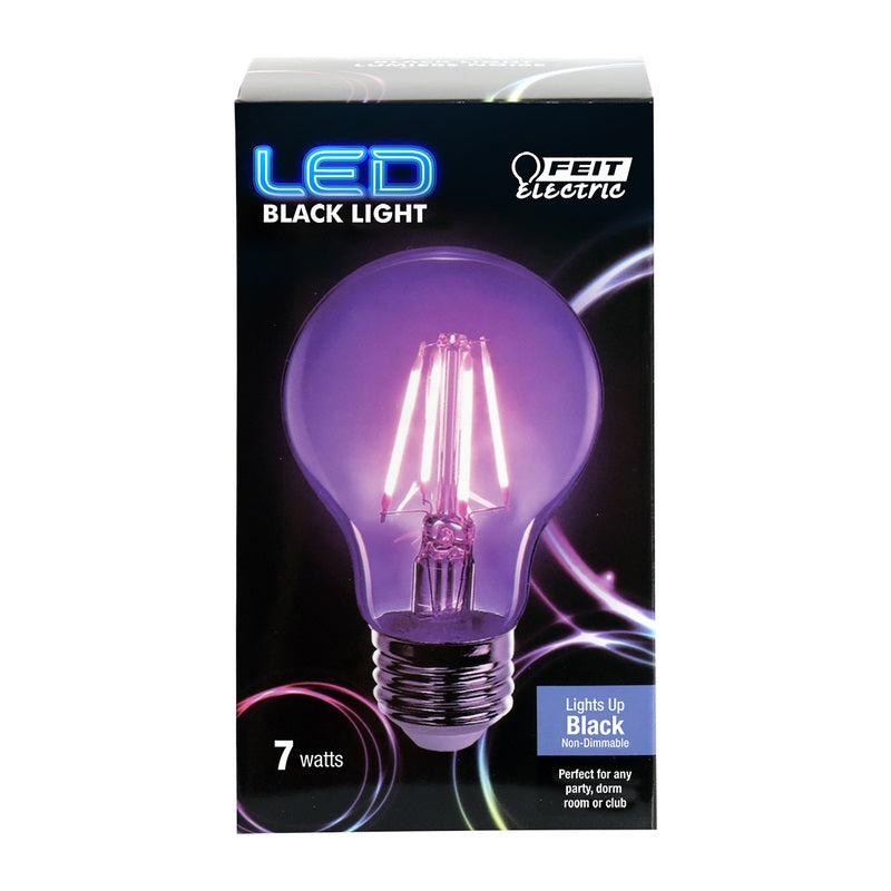 Feit Electric A19/BLB/LED LED Black Light Bulb, 7 watts