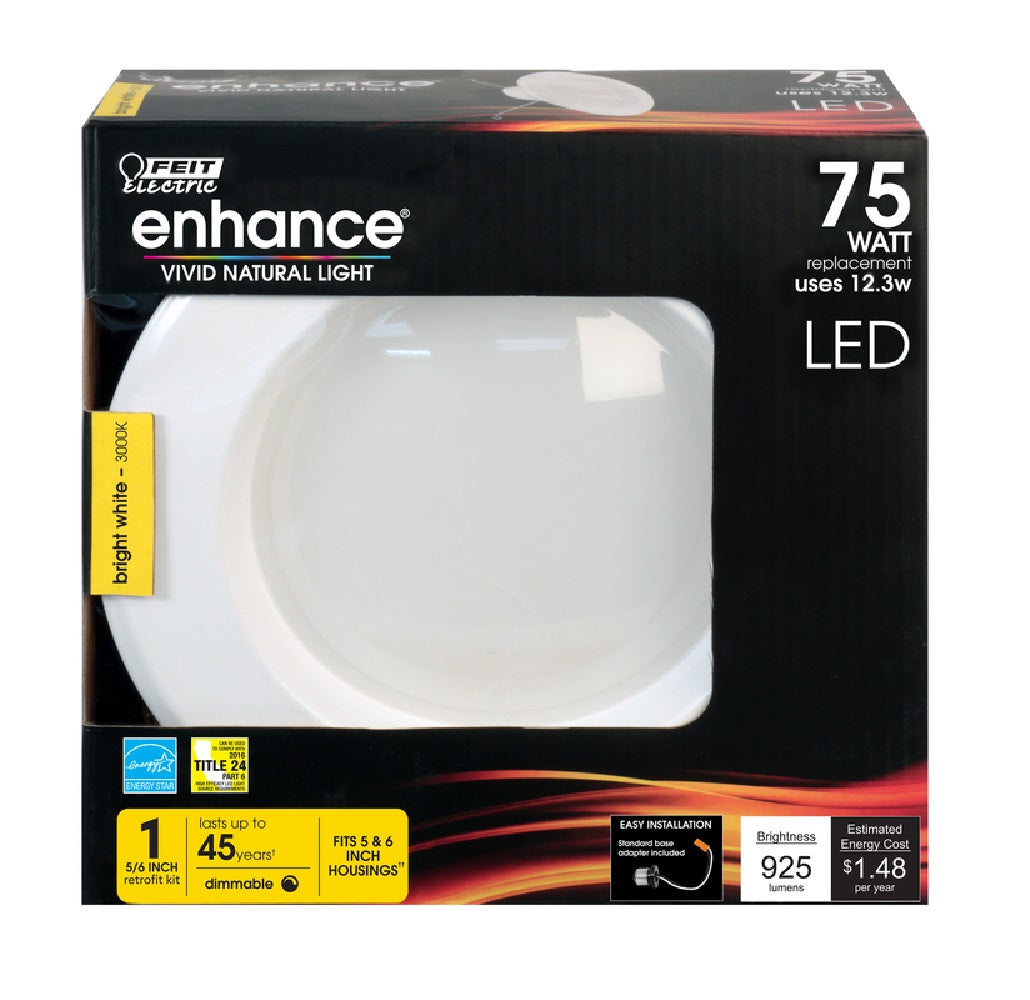 Feit Electric LEDR56/930CA Enhance Dimmable Recessed LED Downlight, 5-6"