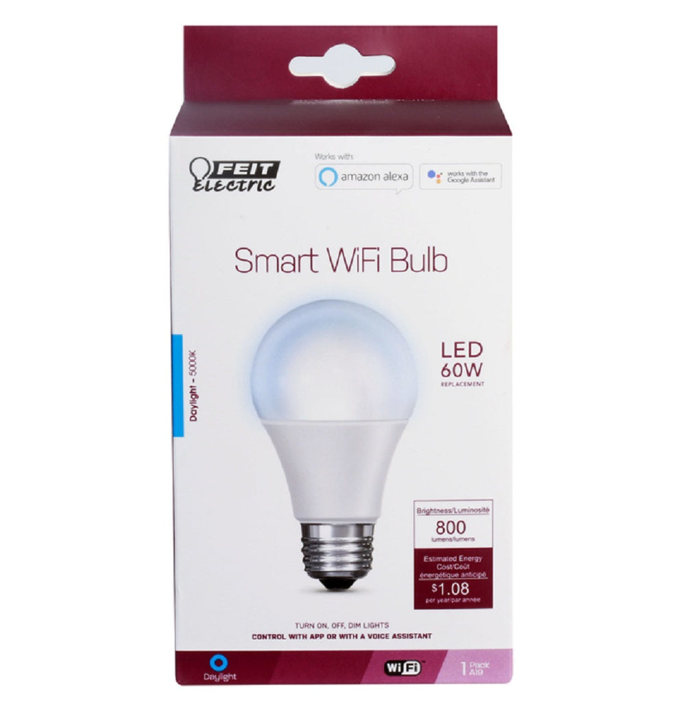Feit Electric OM60/950CA/AG Smart WiFi LED Light Bulb, Daylight, 9 W