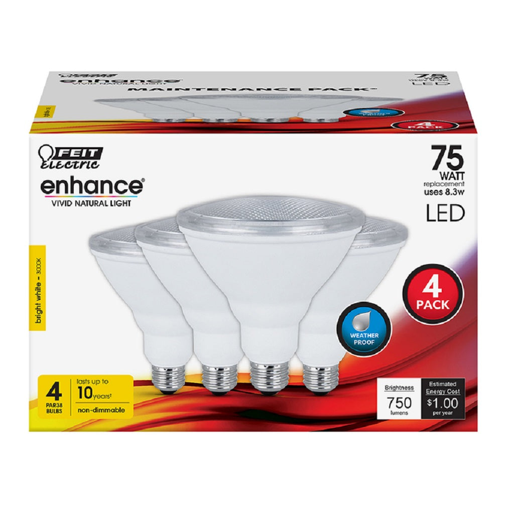 Feit Electric PAR38930CA4PK Enhance Non-Dimmable LED Bulb, 8.3 W
