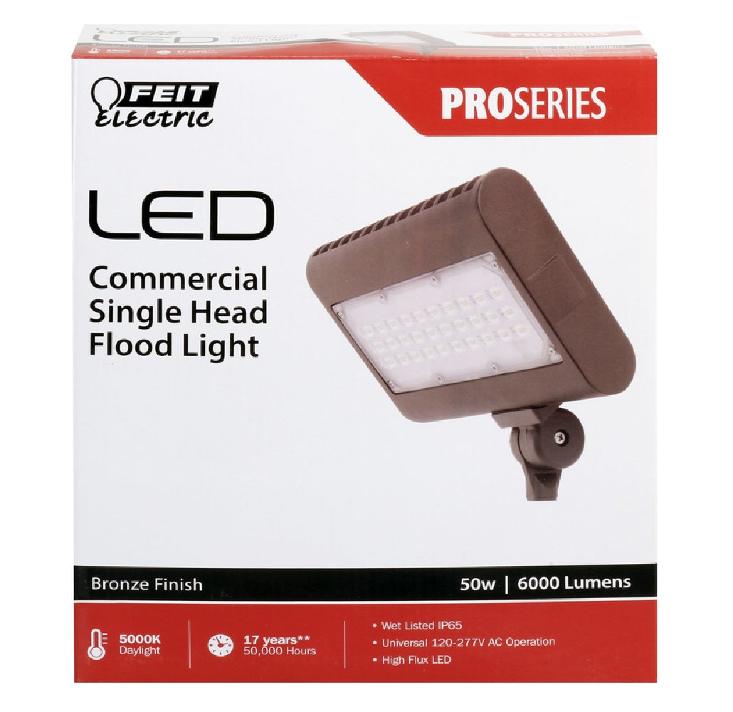 Feit Electric S8.5CSFL/850/BZ Hardwired LED Floodlight, Bronze