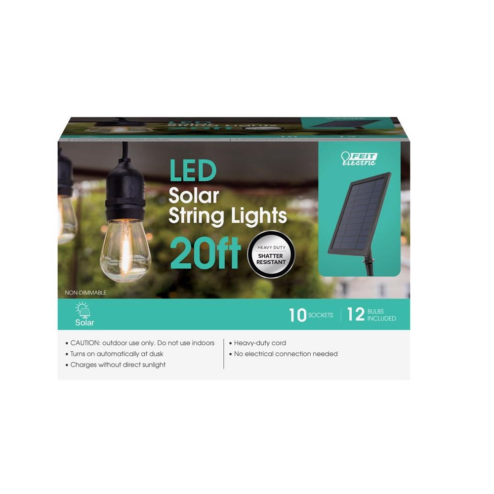 Feit Electric SL20/10/SOL/V1 LED Solar String Light Set, 120 Volt