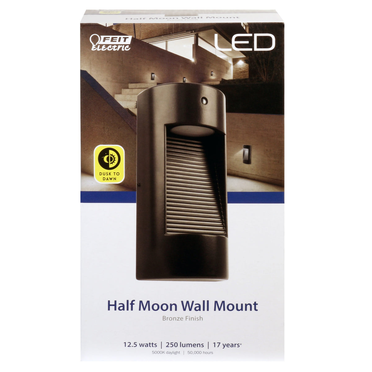 Feit Electric S8PHMWM850DDBZ Dusk to Dawn LED Security Light, 12.5 Watts, 120 Volt