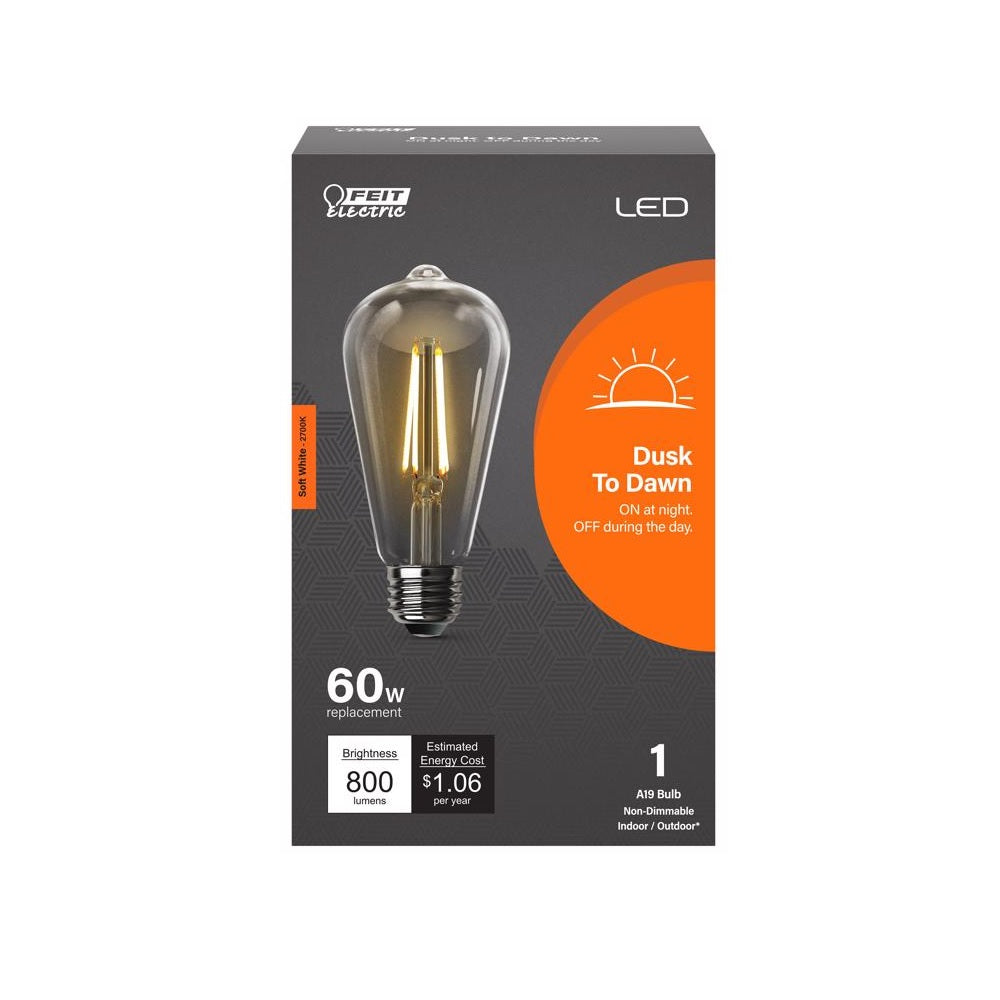 Feit Electric ST19C927CADDFLD ST19 LED Dusk to Dawn Bulb, 8.8 Watts