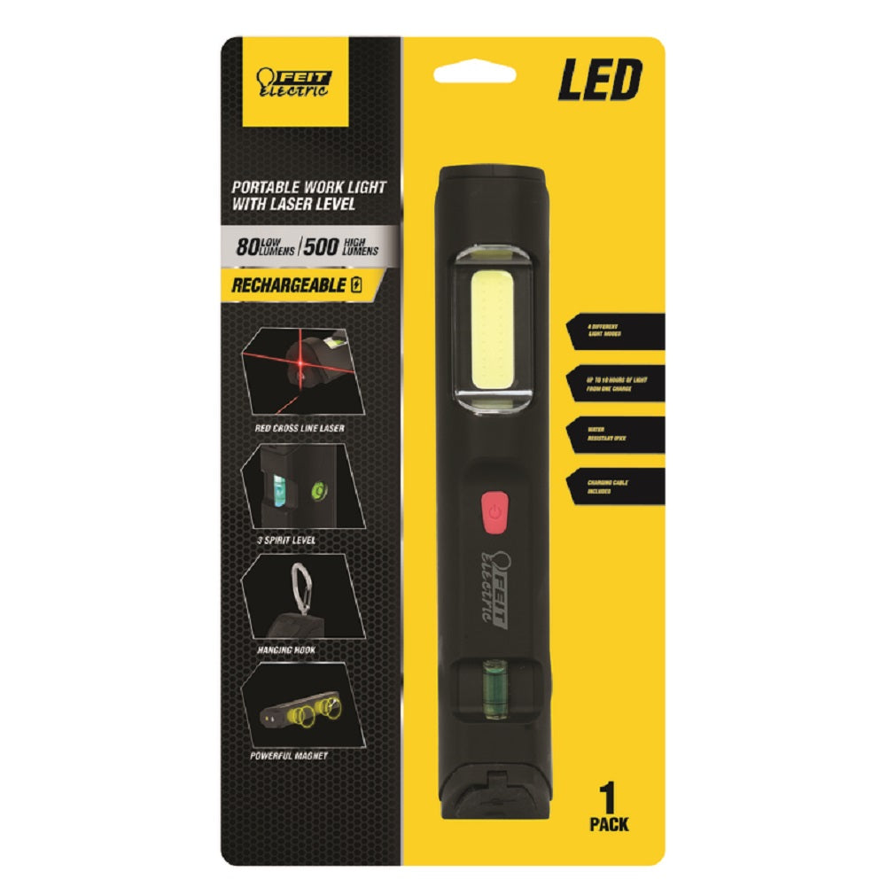 Feit Electric WORK500LZBAT LED Work Light With Laser Level, Black