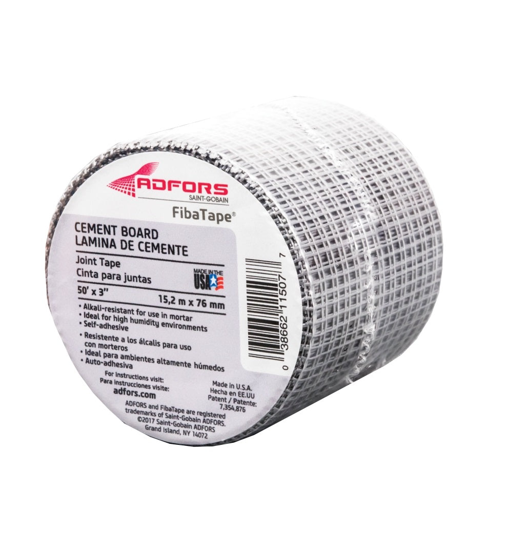 FibaTape FDW6653-U Cement Board Tape Wrap, Grey, 50 Ft X 3 inch