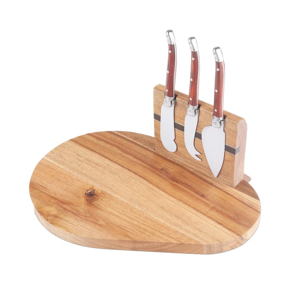 Final Touch CE40405 Cheese Board With Slicer, Wood