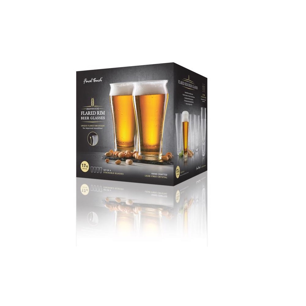 Final Touch GG502804 Beer Glass Gift Set, 17 Oz Capacity
