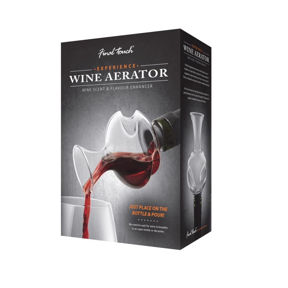 Final Touch WA73 Aerating Wine Pourer, Clear, Glass