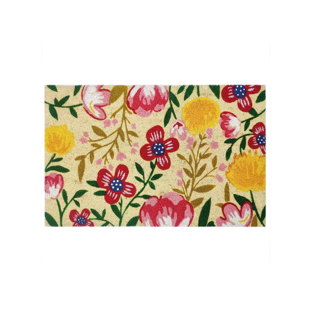 First Concept FC-72027 Flowers Coir Door Mat, Multicolored