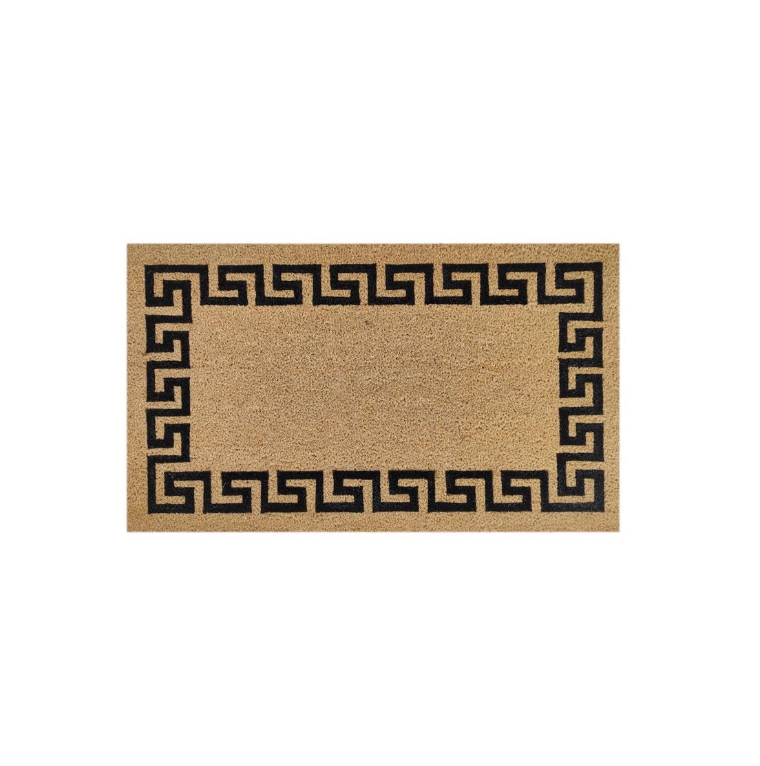 First Concept FC-72023 Greek Key Border Coir Door Mat, Black/Brown