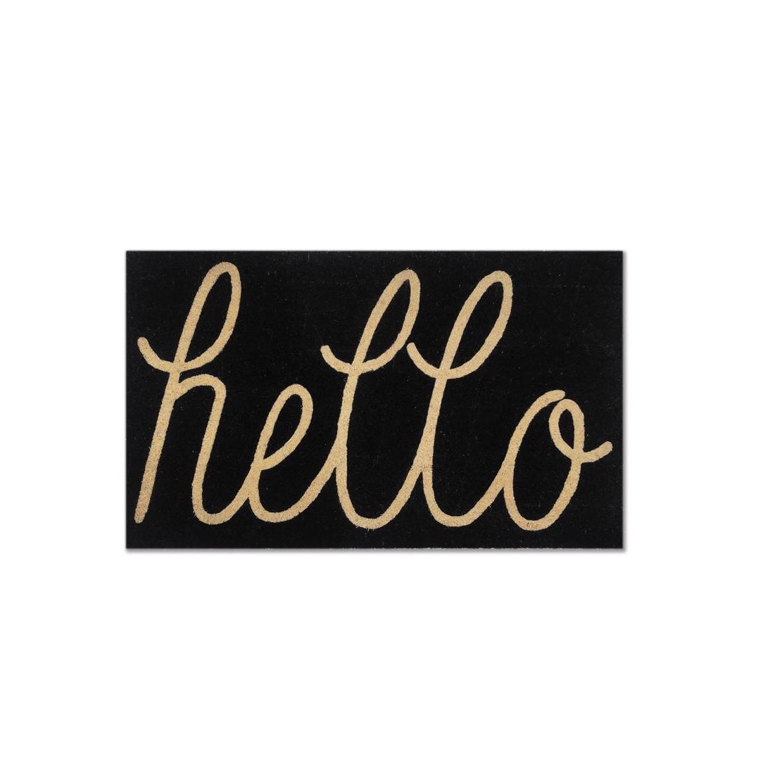 First Concept FC-72022 Hello Coir Door Mat, Black