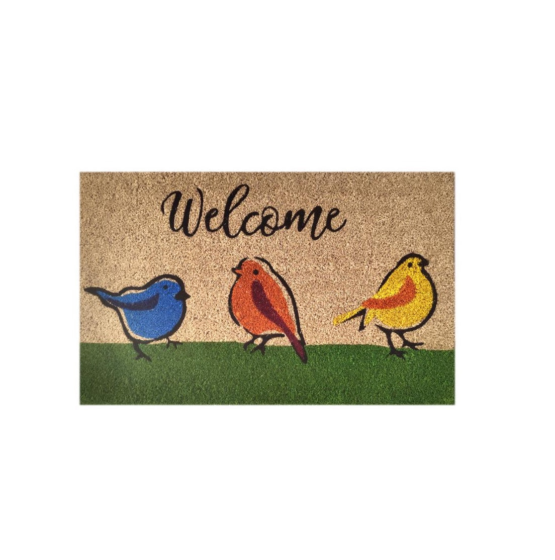 First Concept FC-72028 Welcome Birds Coir Door Mat, Multicolored