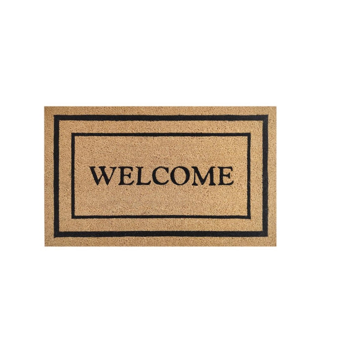 First Concept FC-72024 Welcome Coir Door Mat, Black/Brown