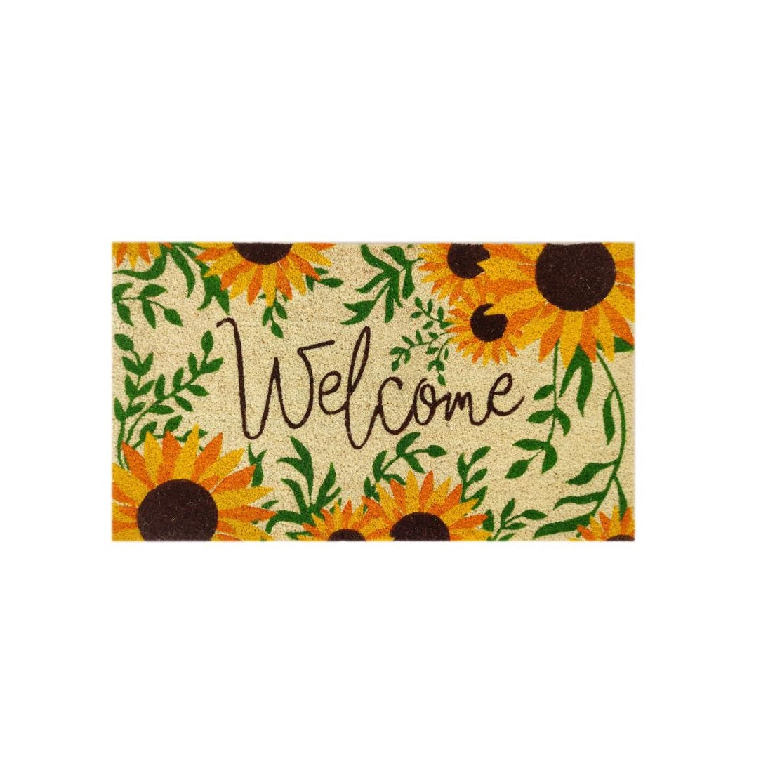 First Concept FC-72021 Welcome Sunflowers Coir Door Mat, Multicolored