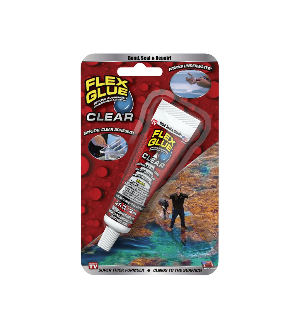 Flex Glue GFSCLRMINI-8 Waterproof Adhesive, Clear, 0.6 Oz