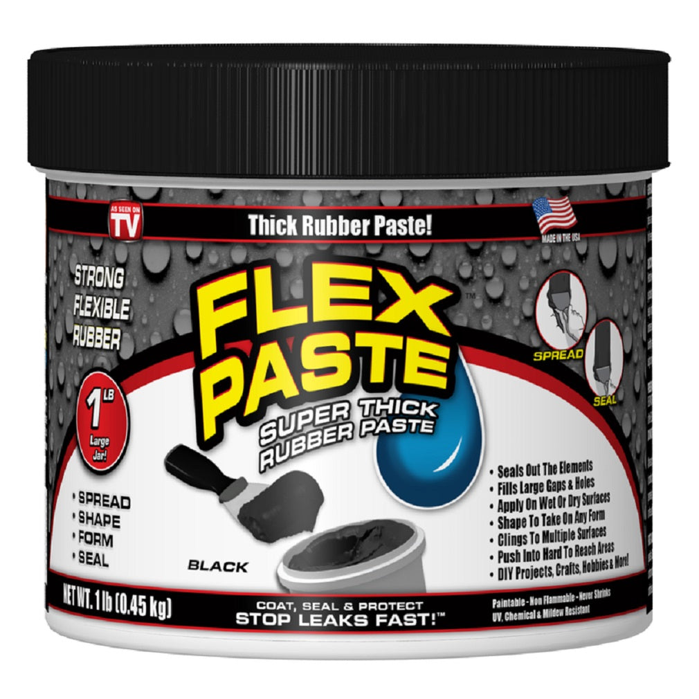 Flex Paste PFSBLKR16 Rubber Paste, Black, 1 LB