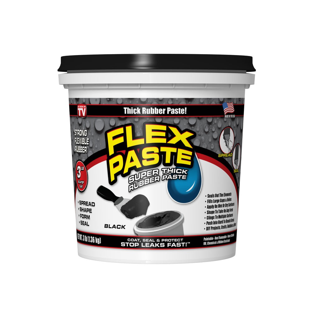 Flex Paste PFSBLKR32 Super Thick Rubber Paste, Black, 3 lb