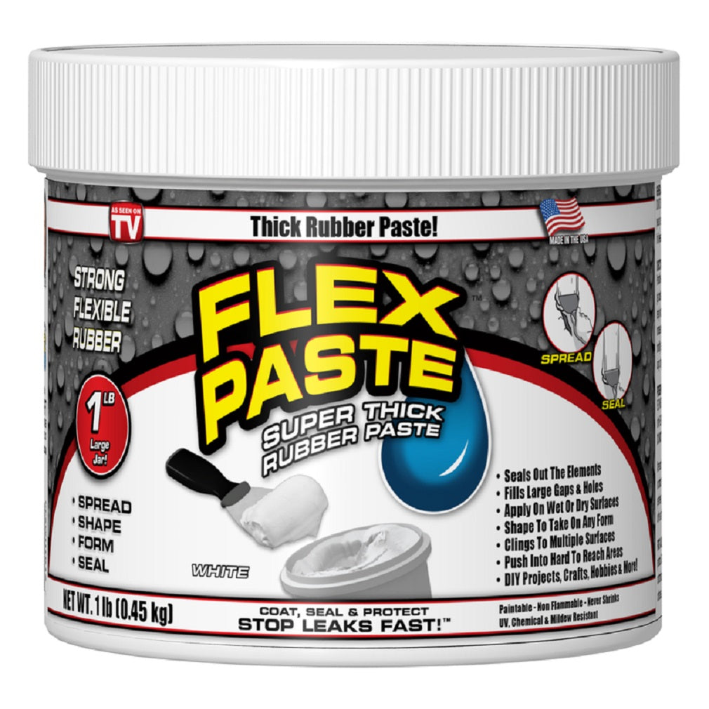 Flex Paste PFSWHTR16 Rubber Paste, White, 1 LB
