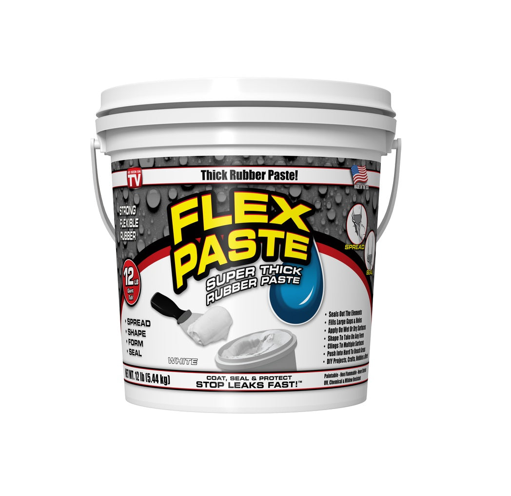 Flex Paste PFSWHTR01 Super Thick Rubber Paste, White, 12 Lb