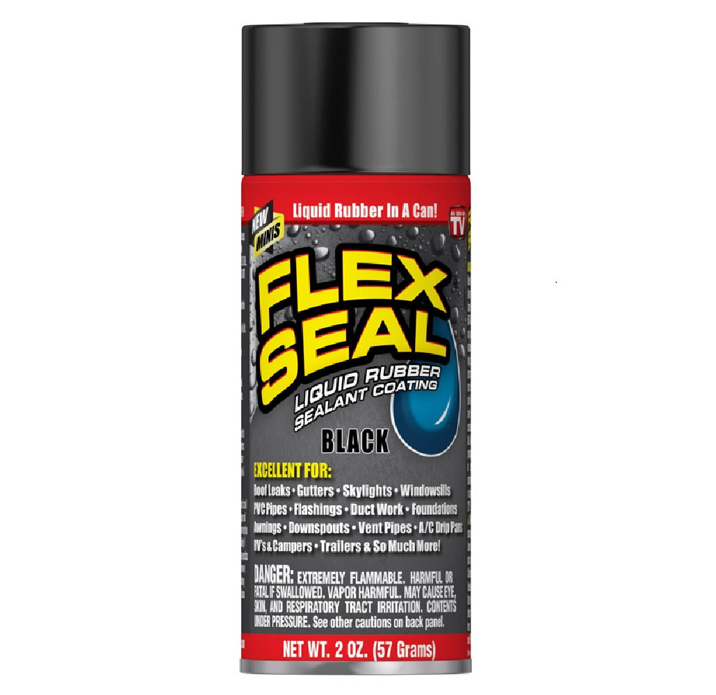 Flex Seal FSBLKMINI Mini Rubber Spray Sealant, Black, 2 Oz