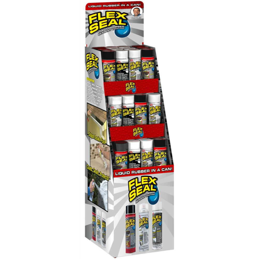 Flex Seal FSMIX-48 Rubber Spray Sealant Display, 48 Pieces